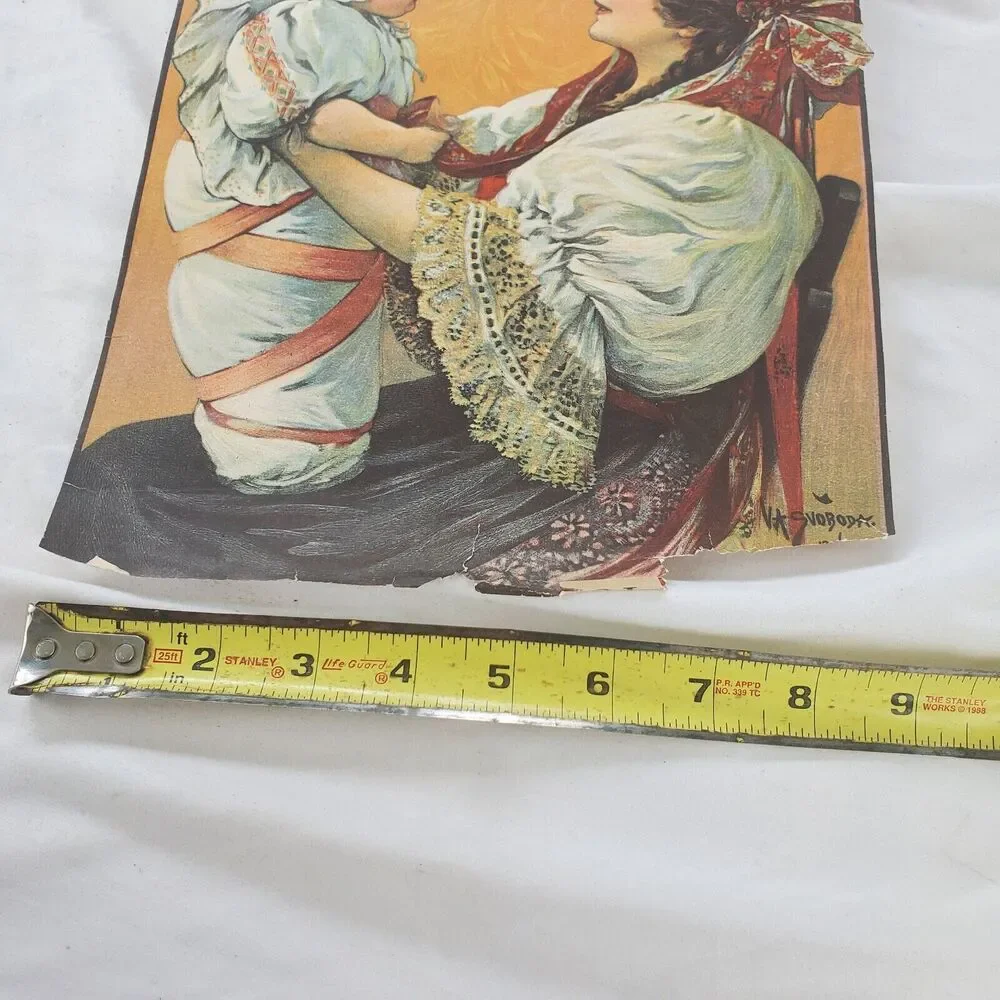 Vincent Svoboda 1906 Magazine Cut Out Mother With Swaddled Baby Ads On Reverse - Picture 2 of 13